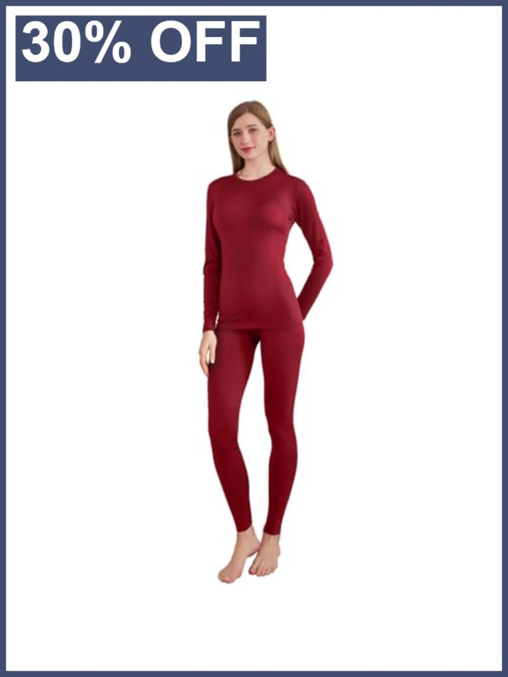 Women's Fleece Lined Thermal Underwear Set Long Johns Base Layer Top Bottom